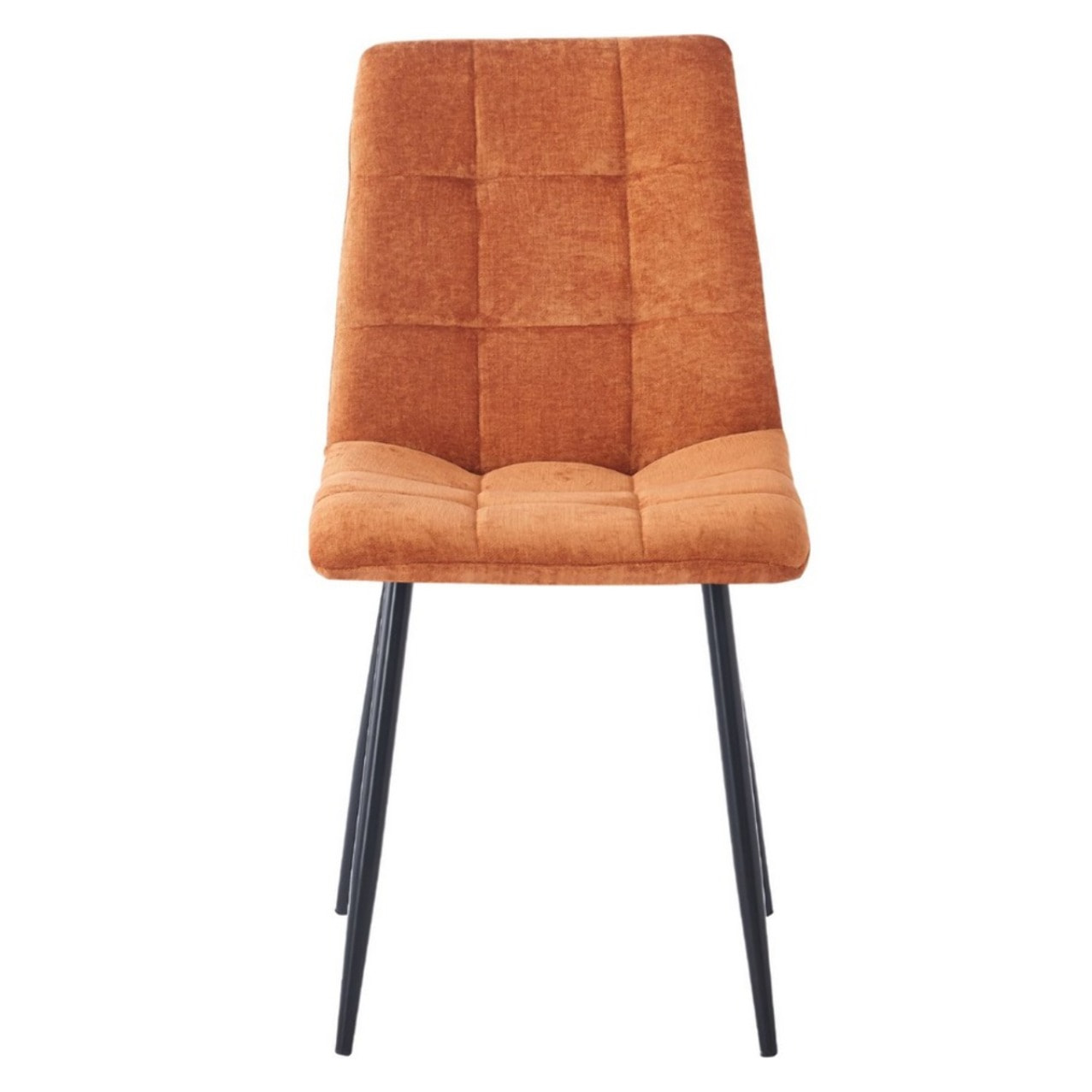 Set da 4 sedie in tessuto arancione con gambe nere - Chris