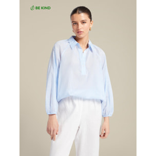 Elena Mirò - Blusa de gasa en algodón estampado - Light - blue