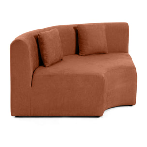 Ikare - module d'assise d'angle réversible - en tissu - Terracotta