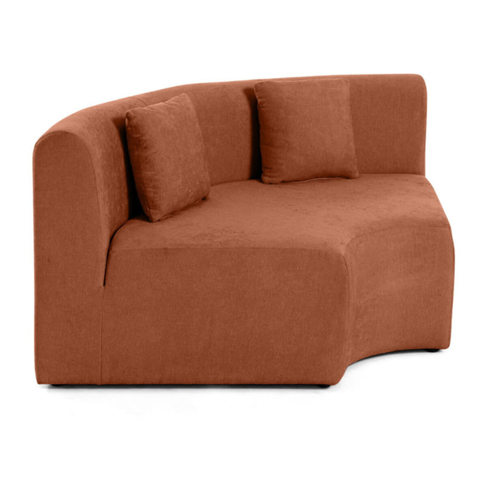 Ikare - module d'assise d'angle réversible - en tissu - Terracotta