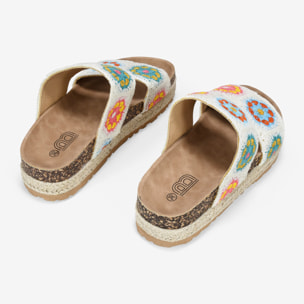 Sandalias de crochet blancas con esparto