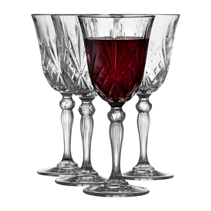 Set de 4 verres à vin rouge Melodia 27cl