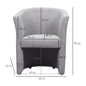 Fauteuil cabriolet en tissu avec accoudoirs - LILOU