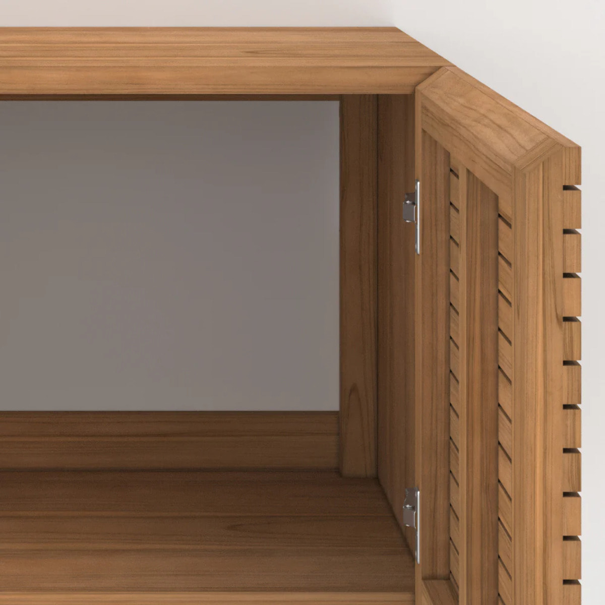 Meuble de salle de bain suspendu en bois de teck 60 cm - Raye