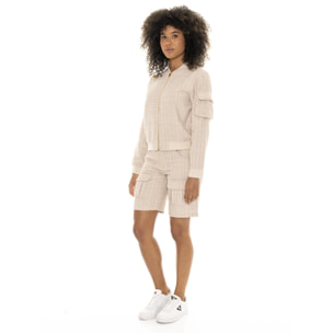 Bomber bouclè da donna Leone Chic Boxing