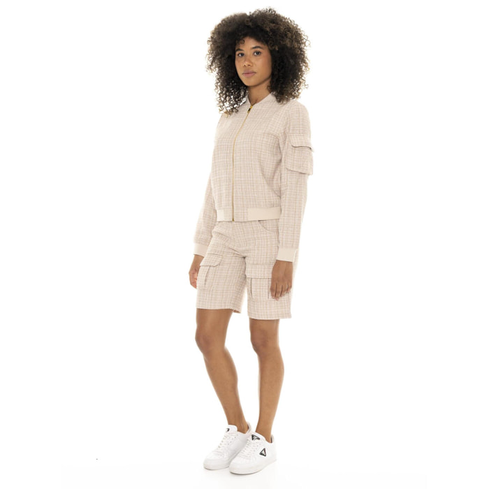 Bomber bouclè da donna Leone Chic Boxing
