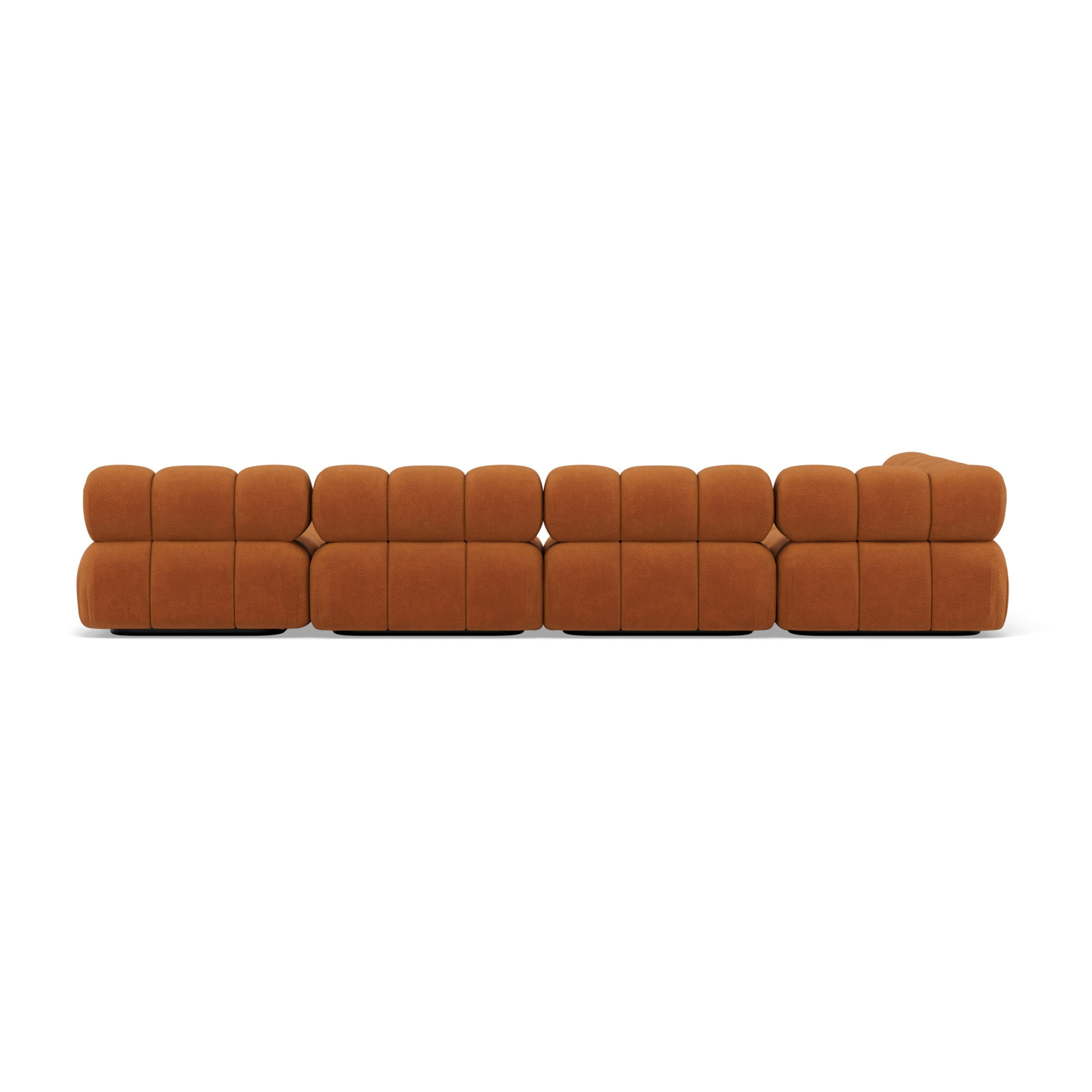 Ruby - canapé panoramique modulable d'angle gauche 7 places en velours texturé - Terracotta