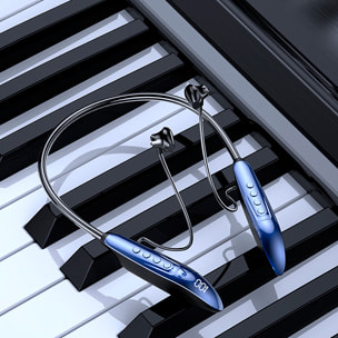 Cuffie M-518 con Bluetooth 5.3 e schermo digitale con slot per scheda.