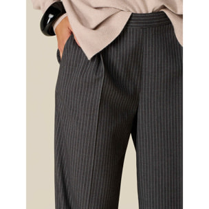 Oltre - Pantaloni palazzo gessati - Grigio