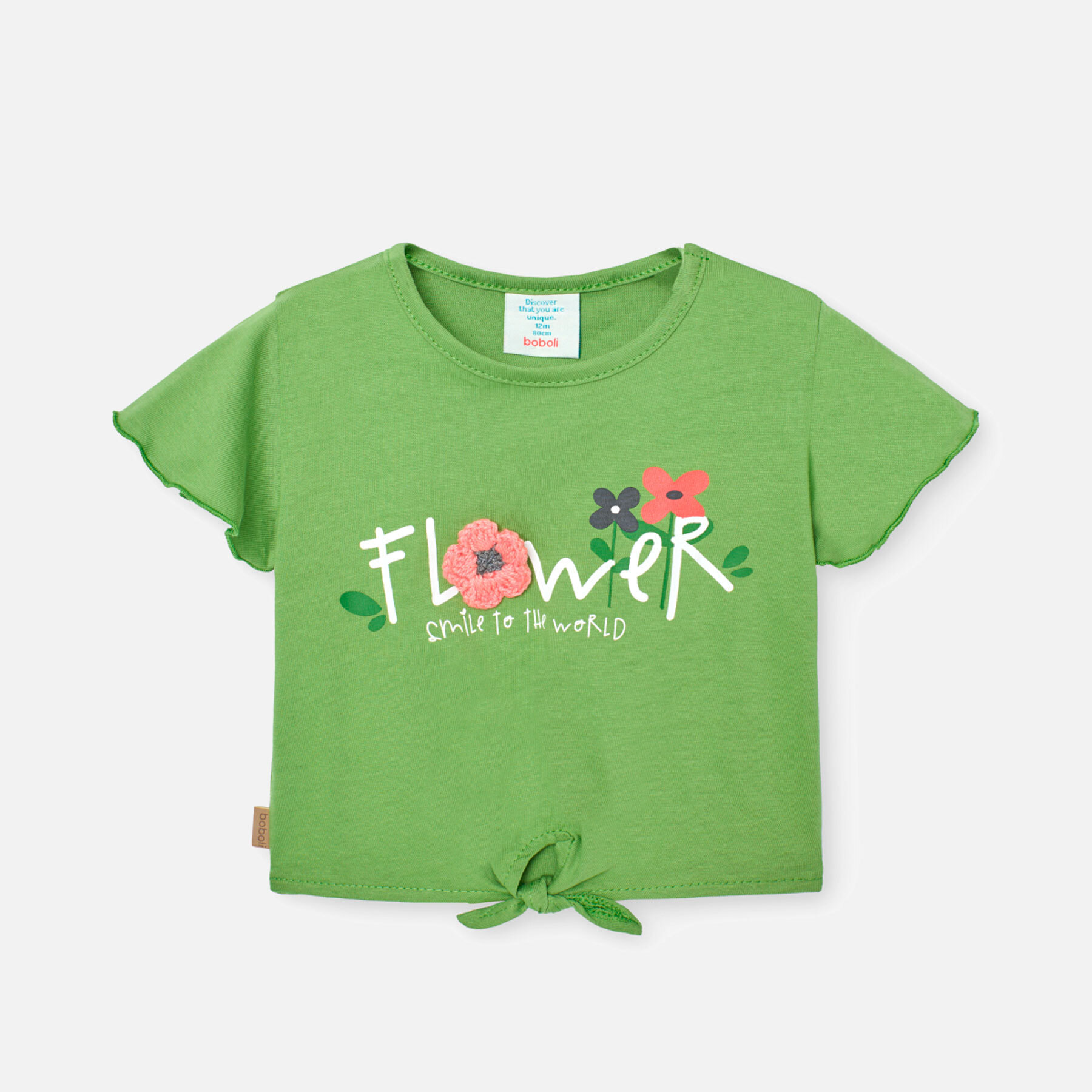 Camiseta niÃ±a estampada, mangas cortas, verde, 228079-4678