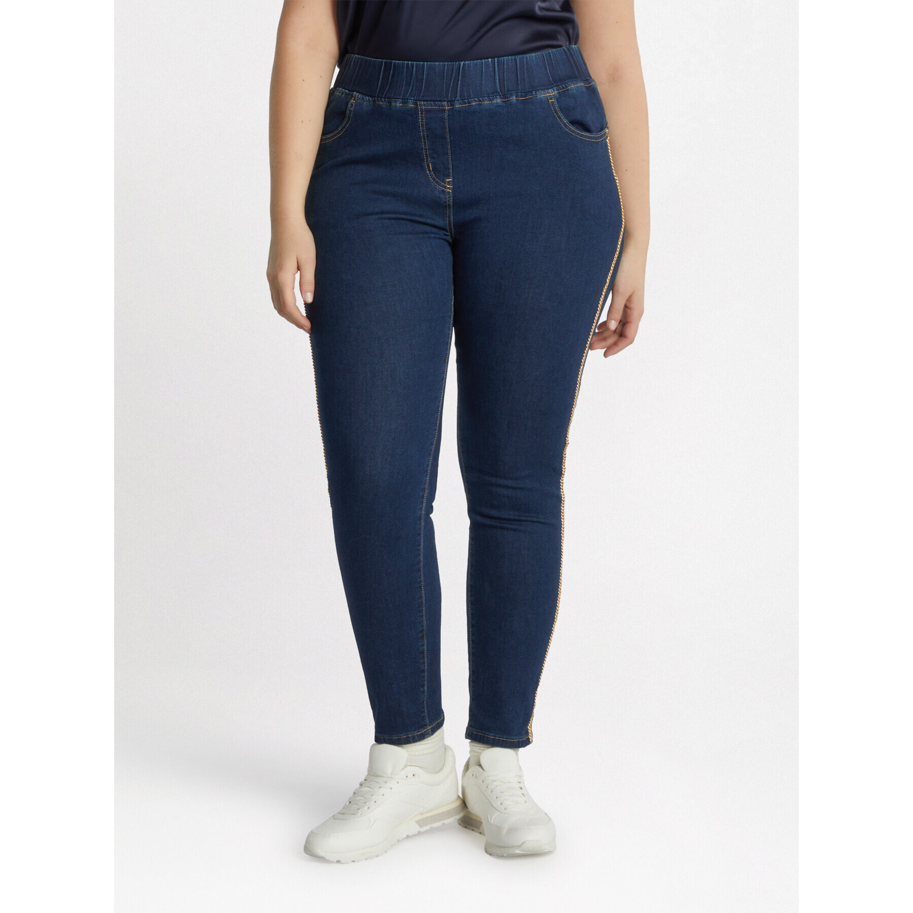 Fiorella Rubino - Jeggings con profili dorati - Blu