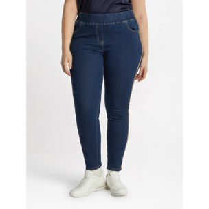 Fiorella Rubino - Jeggings con profili dorati - Blu