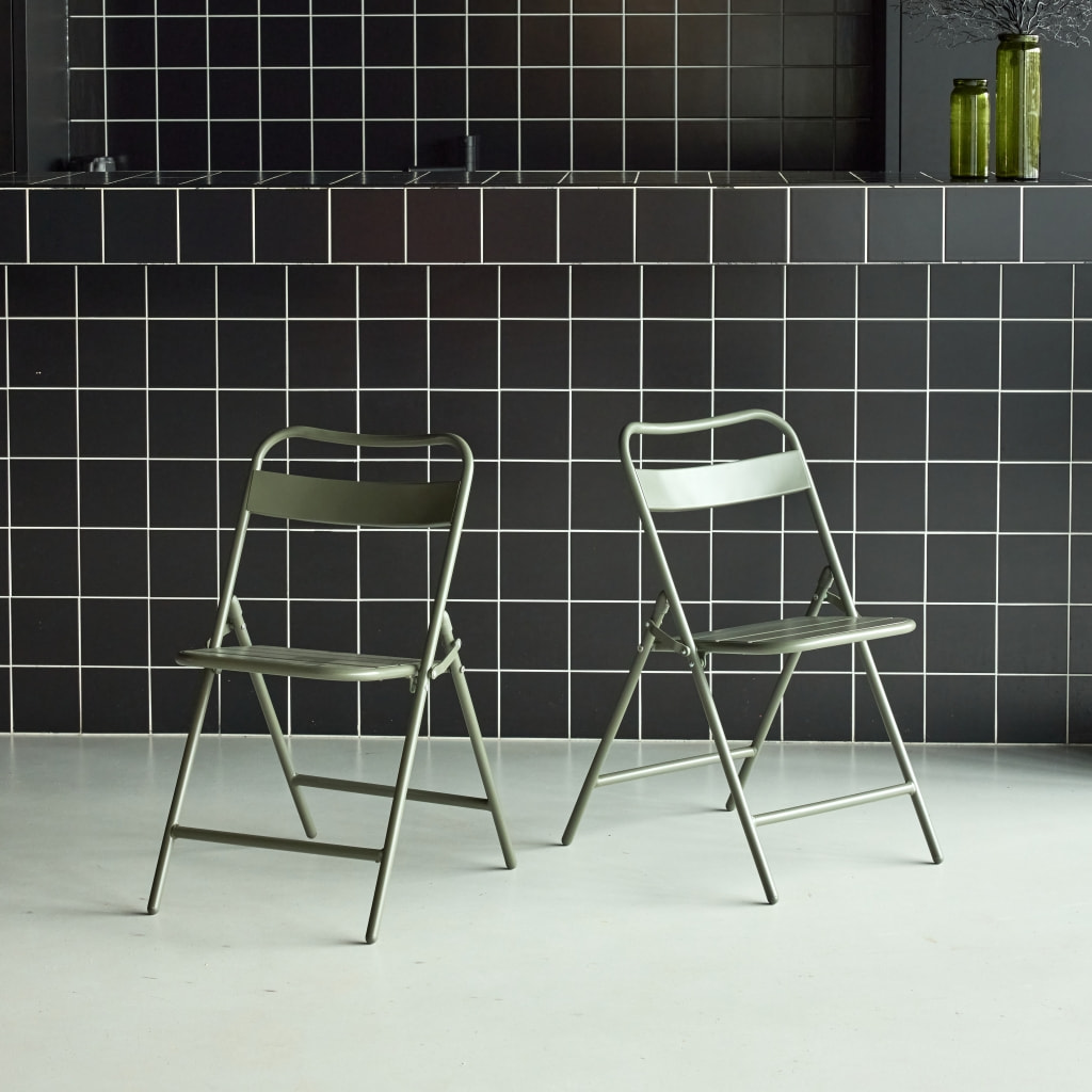 Chaise de jardin pliante acier (lot de 2) AMÉLIA