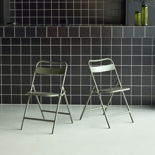 Chaise de jardin pliante acier (lot de 2) AMÉLIA