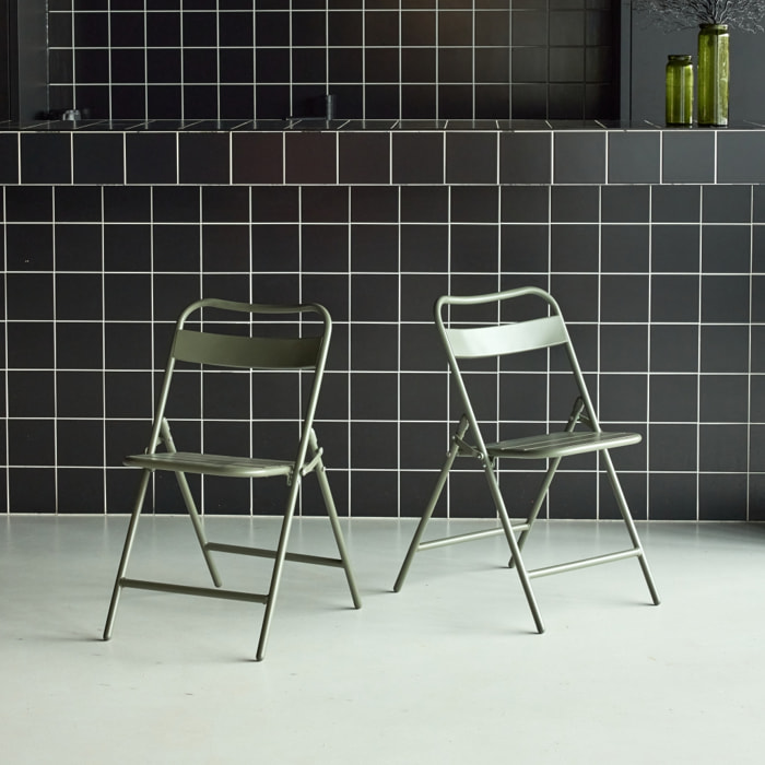 Chaise de jardin pliante acier (lot de 2) AMÉLIA