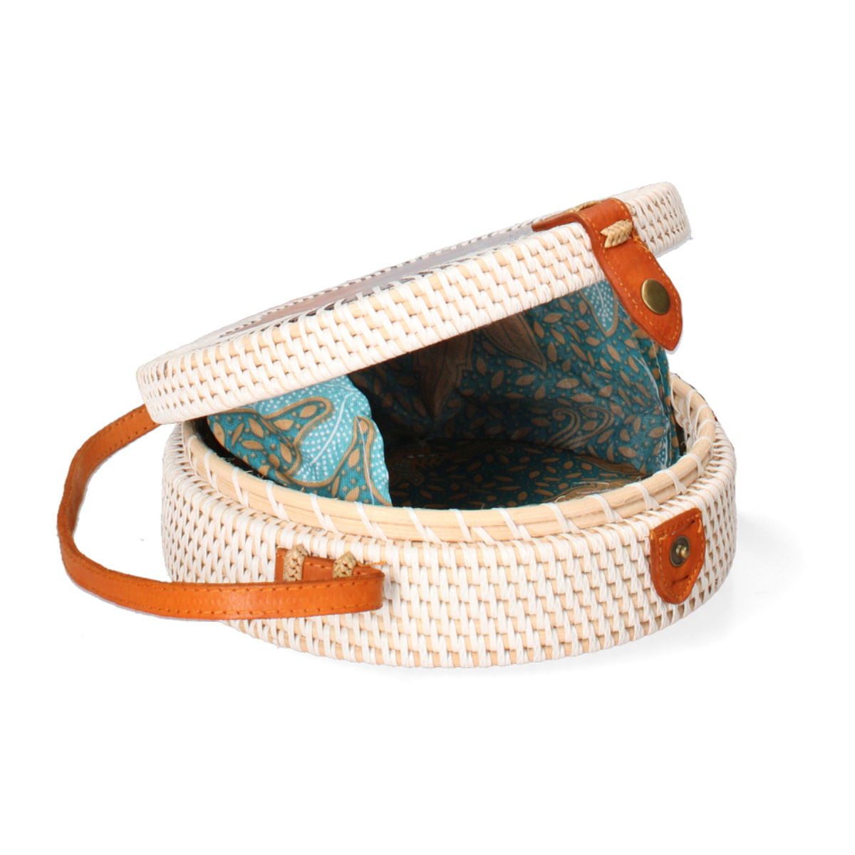 Borsa a tracolla da Donna Jessica in Paglia Intrecciata a mano Prodotto Vegano 20x20x10 cm