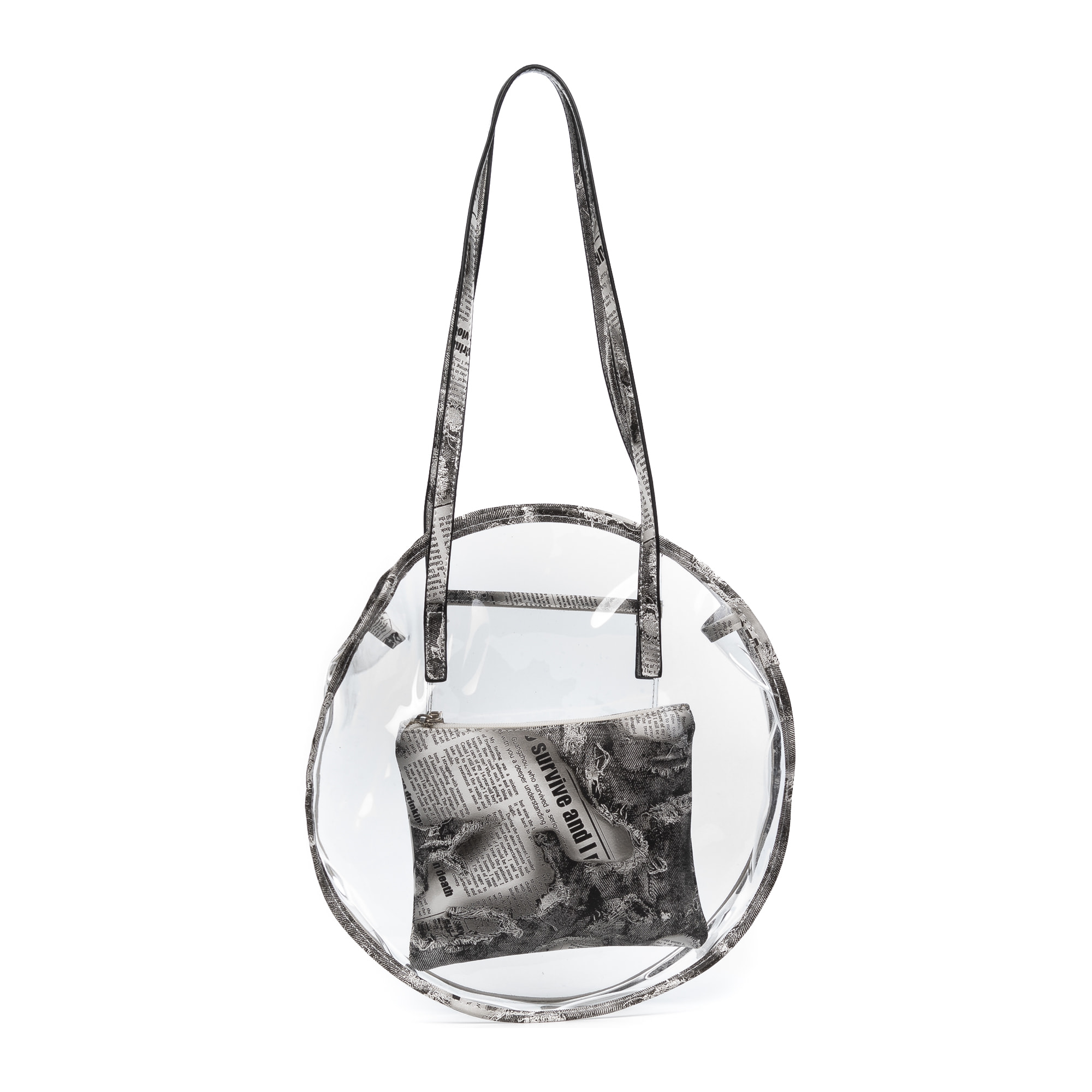 IRIA QUINTANA Borsa a Spalla da Donna Asti. Materiale PVC PU Pelle Sintetica Stampata 42x14x32 Cm. Colore bianco
