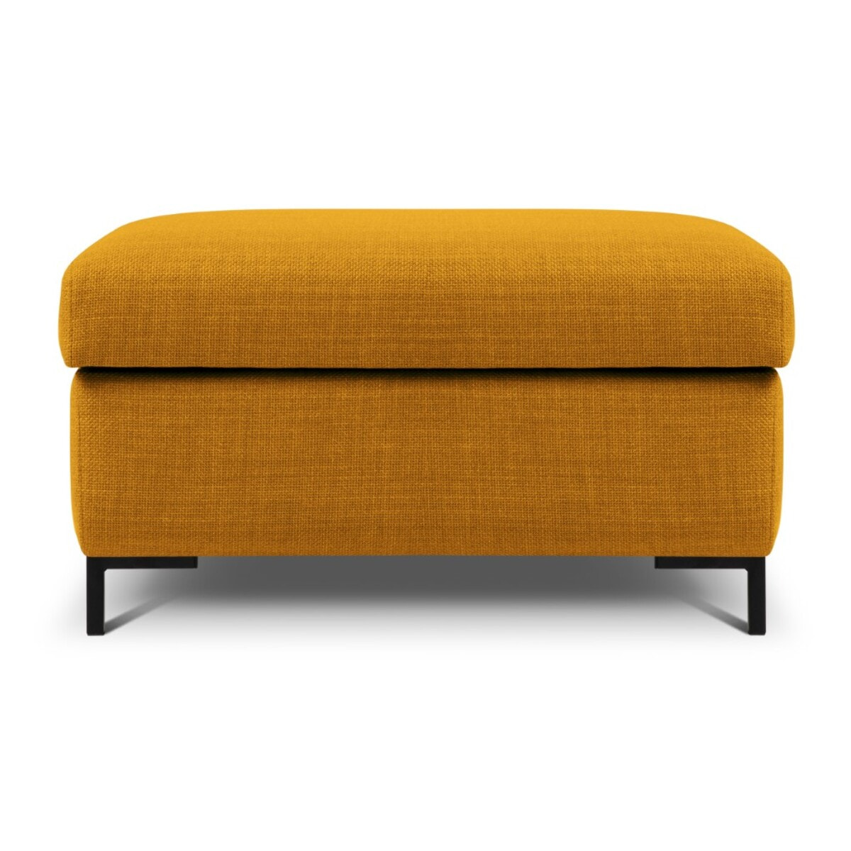 Pouf avec coffre "Yanis" en tissu structurel or