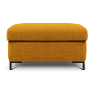 Pouf avec coffre "Yanis" en tissu structurel or