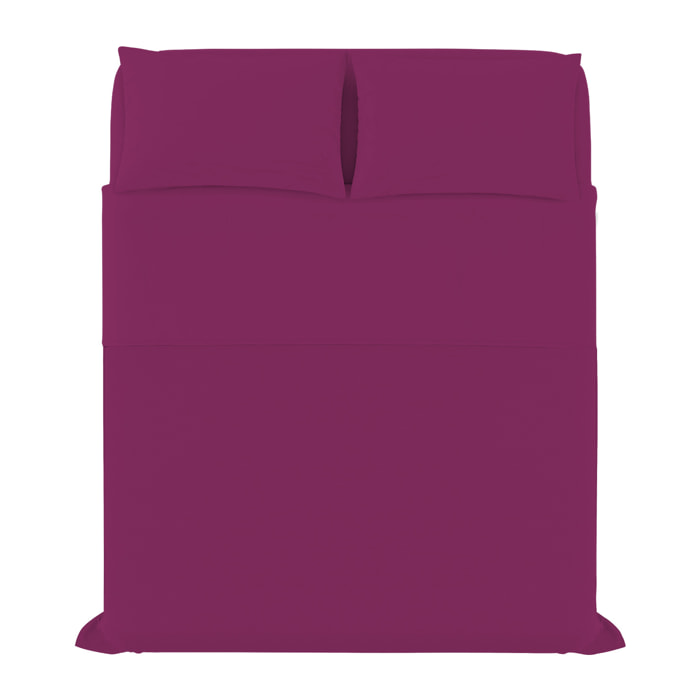 COMPLETO LETTO MAX COLOR, 100% Cotone, Made in Italy - FUCSIA