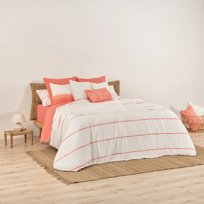 Housse de couette réversible en popeline 80 fils Coral-Ibiza Coral