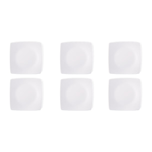 Set 6 piatti piani Excelsa Eclipse, ceramica, bianco matte