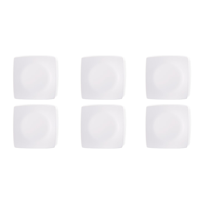 Set 6 piatti piani Excelsa Eclipse, ceramica, bianco matte