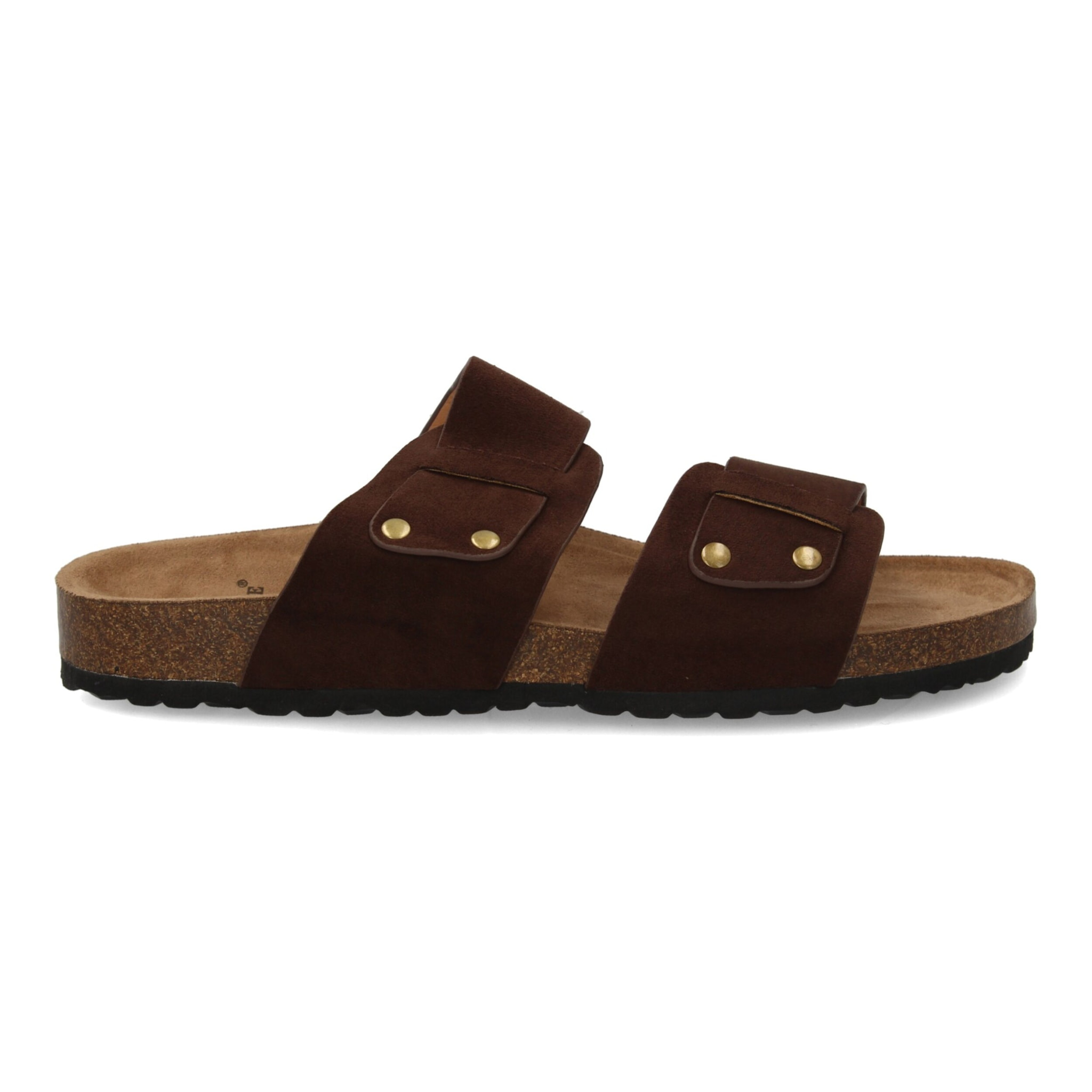 Sandalia para hombre con doble tira y tachuelas.