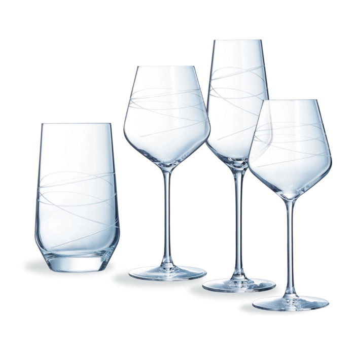 Set di 24 bicchieri da vino e acqua Abstraction - Cristal d'Arques