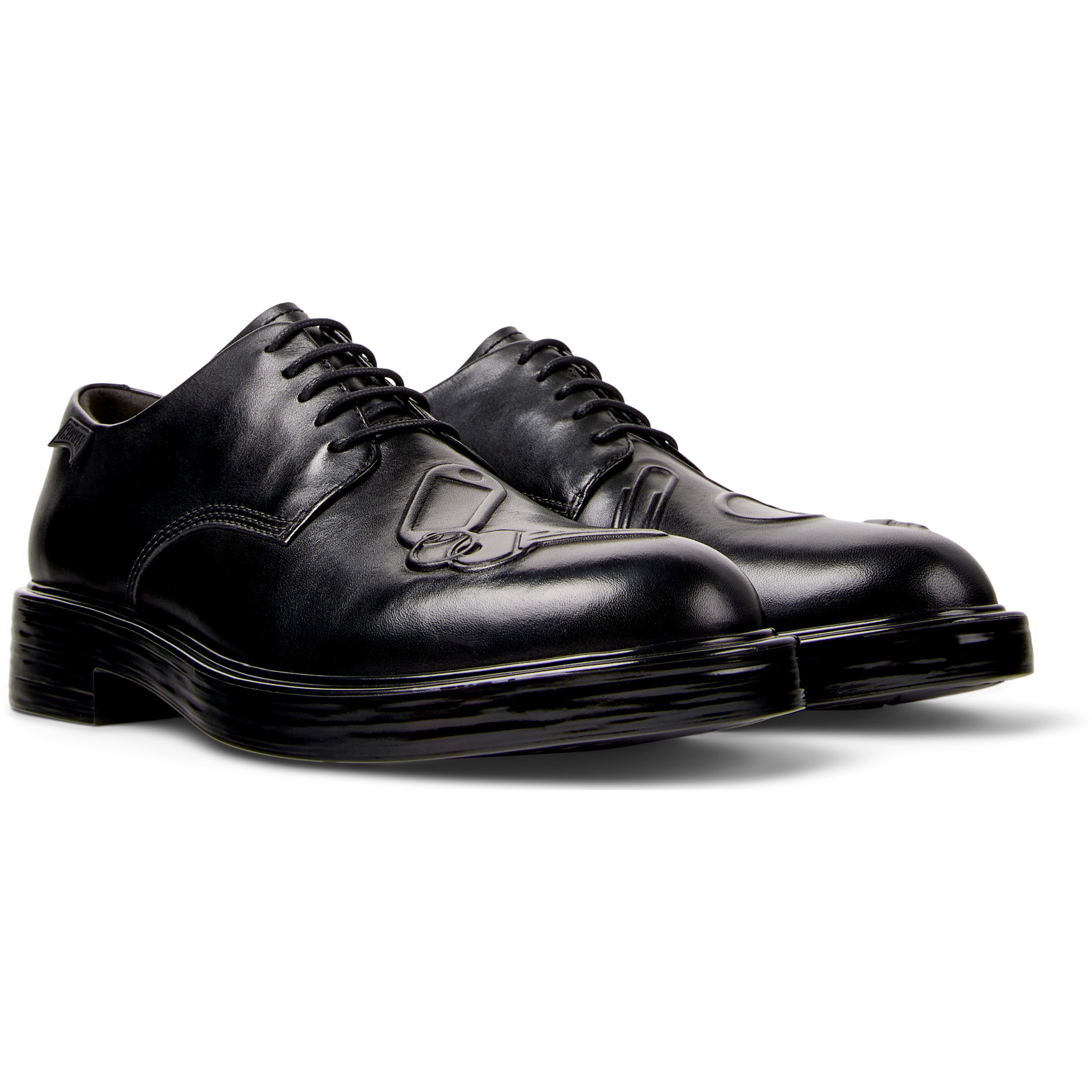 Zapatos de cordones - CAMPER Dean Twins - Negro - Cuero liso