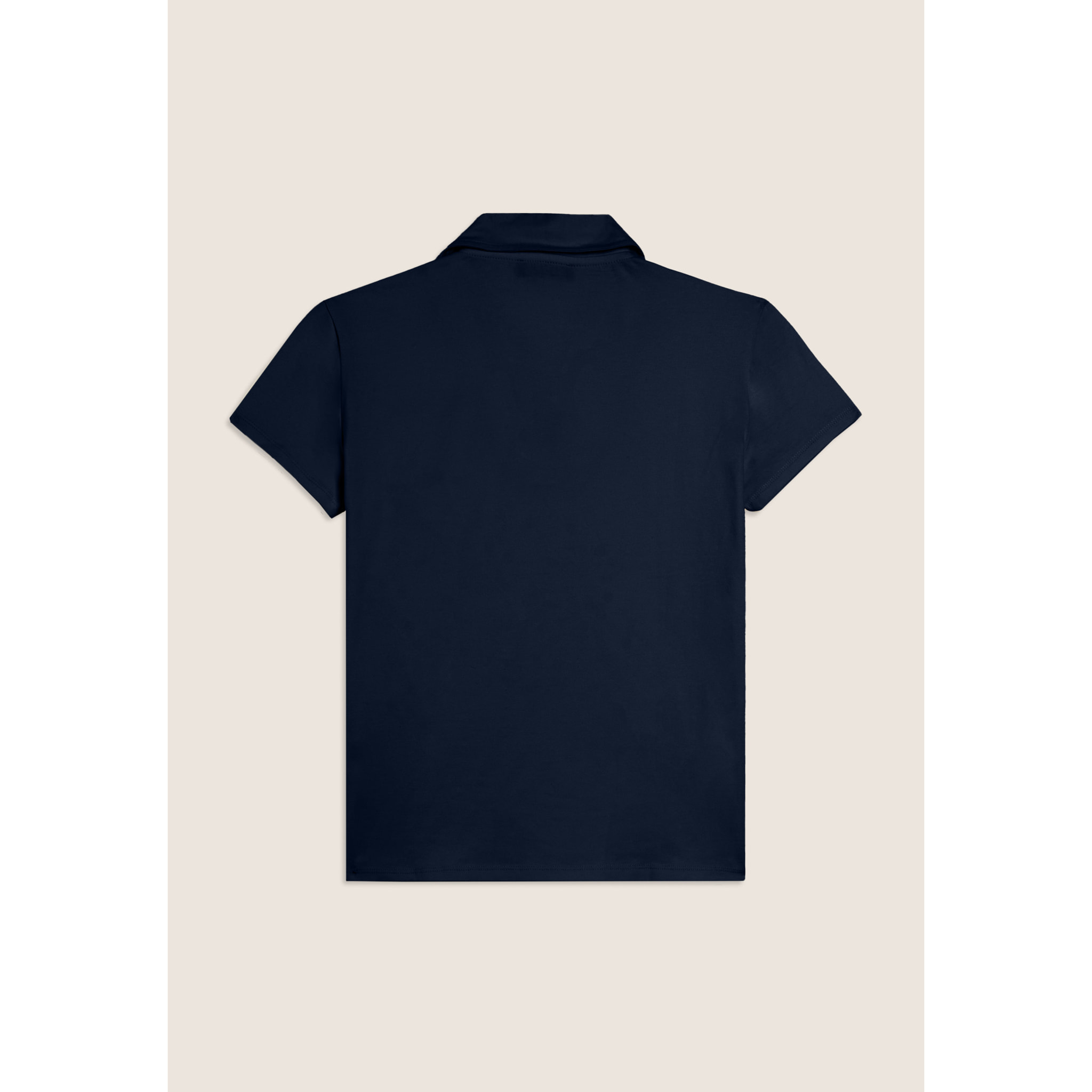 T-shirt Manica Corta con Scollo a V e Collo a Camicia