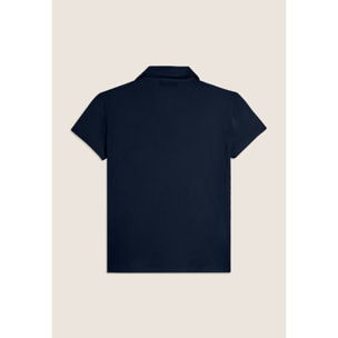 T-shirt Manica Corta con Scollo a V e Collo a Camicia