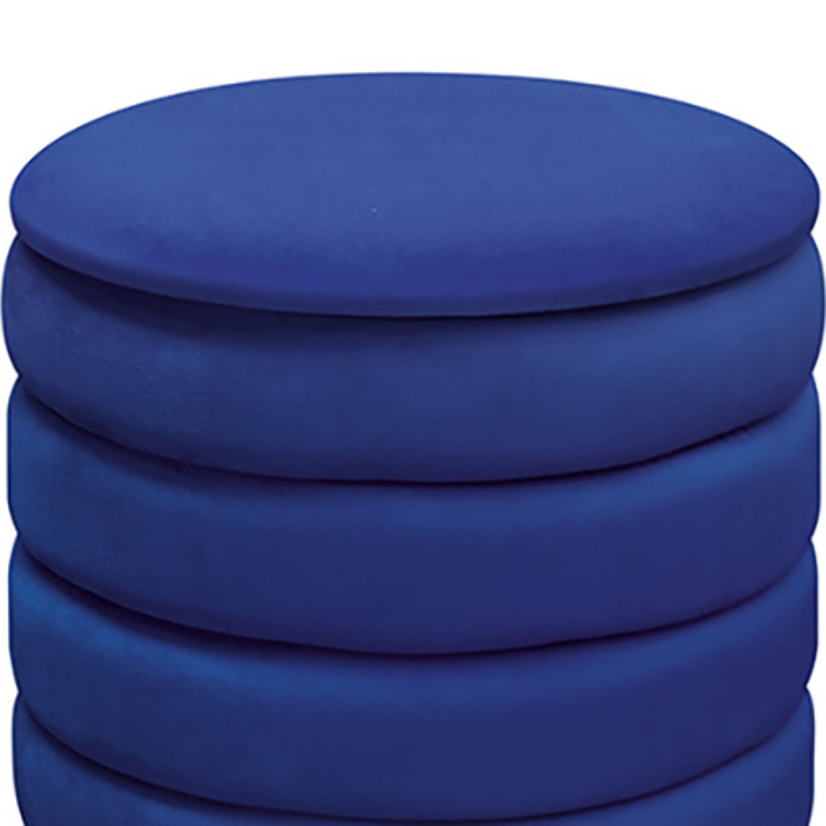 Pouf contenitore ARENDAL in tessuto effetto velluto blu