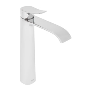 set mitigeur lavabo haut + mitigeur cuisine avec douchette extractible et bras pivotant, chrome (SATINFBSD285)