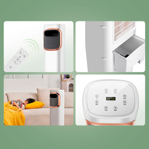 Climatizador multifunción sin aspas, con 2 niveles de calefacción y refrigeración. Tanque de agua de 3L y mando de control remoto.