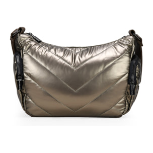 Bolso bandolera bronce en nailon con cremallera