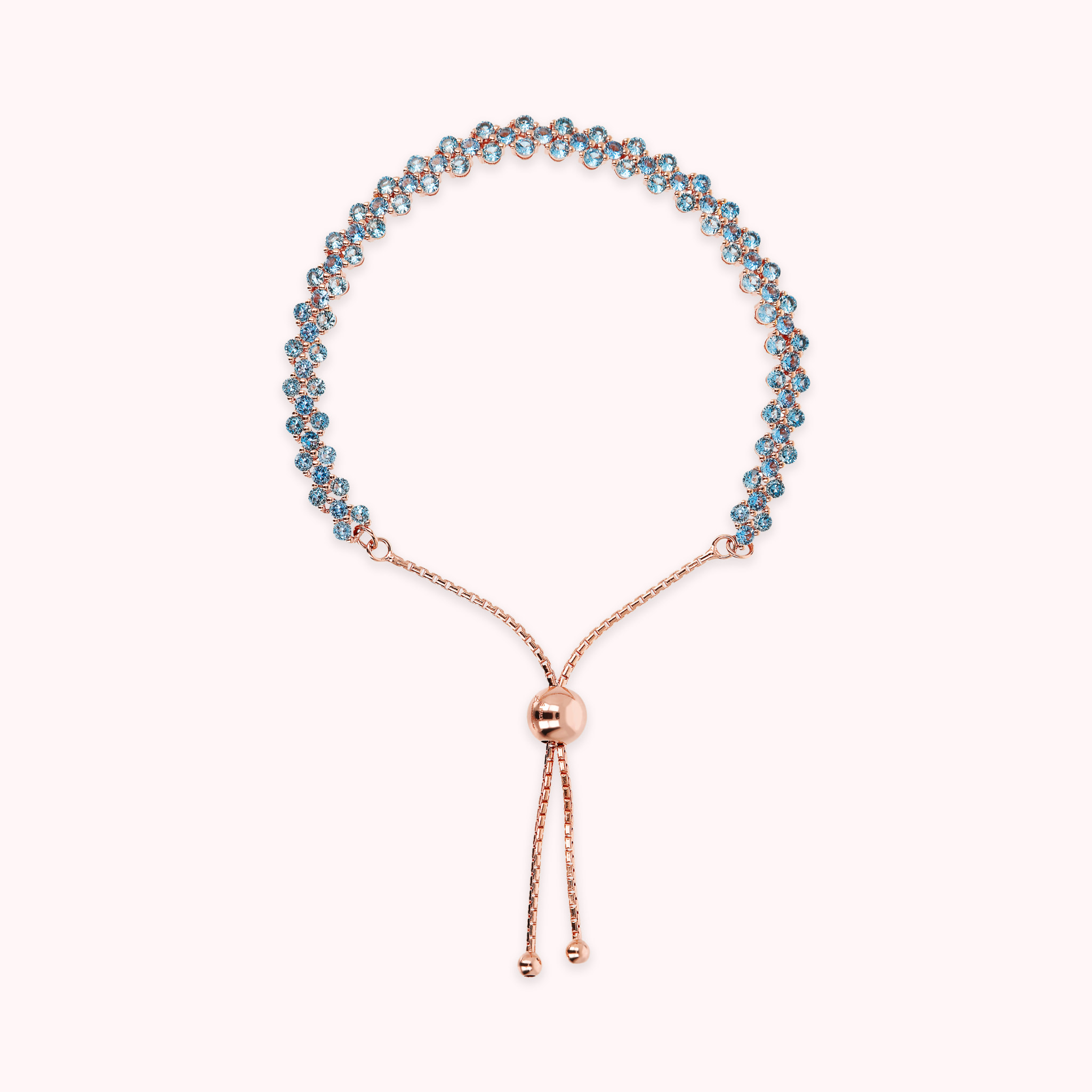 Bracciale Tennis Doppio con Cubic Zirconia Blu