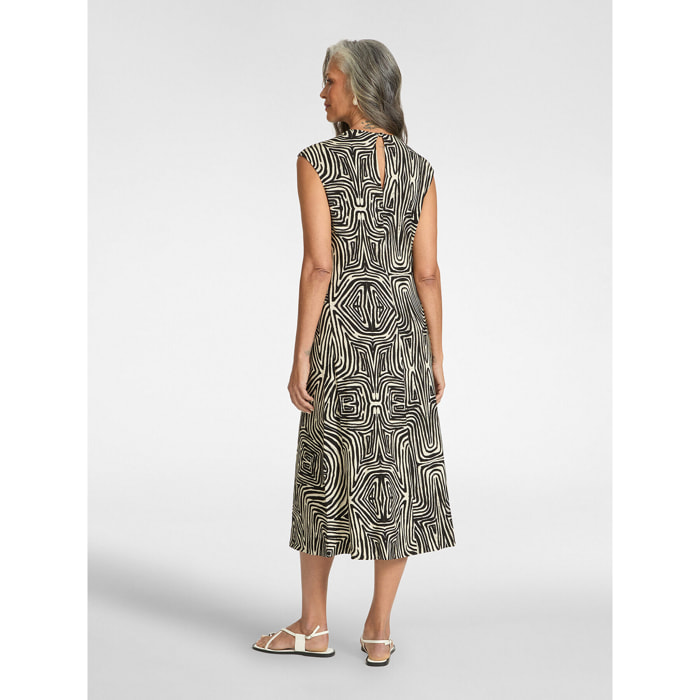 Elena Mirò - Vestido en jersey estampado - Negro