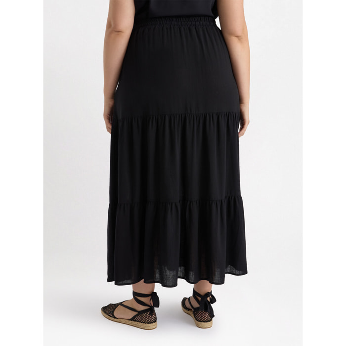 Fiorella Rubino - Falda larga con volantes - Negro