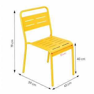 Ensemble table de jardin 120 cm et 4 chaises jaune EVORA