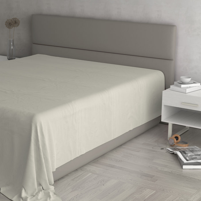 LENZUOLO SOPRA MAX COLOR, 100% Cotone, Tinta Unita, Made in Italy - PANNA