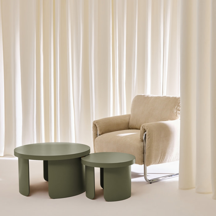 Set de 2 tables basses gigognes rondes   LUMA