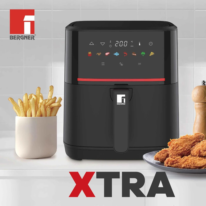 Bergner XTRA Freidora de Aire 6,5L 2200W Digital con Pantalla Táctil