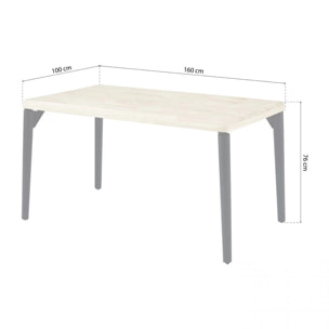 Mesa de comedor Padma 160 Negro - Roble