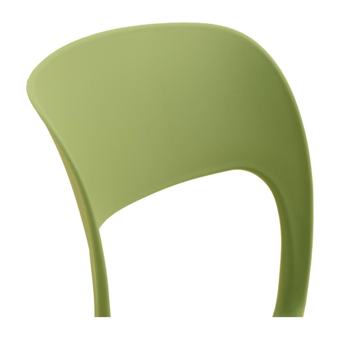 Set di 4 sedie SOUTH BEACH in polipropilene verde oliva