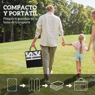 Alfombra de Exterior 182x274 cm Alfombra Reversible con Patrón de Geométrico de Cenefa Impermeable Bolsa de Transporte para Terraza Balcón Patio Camping Playa Gris Oscuro