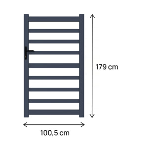 Portillon aluminium ajouré "Marius" - 100 x 180 cm - Gris