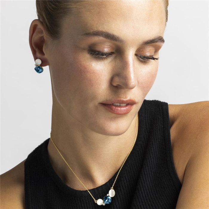 Pendientes con Ojo de Gato acabado oro 18k