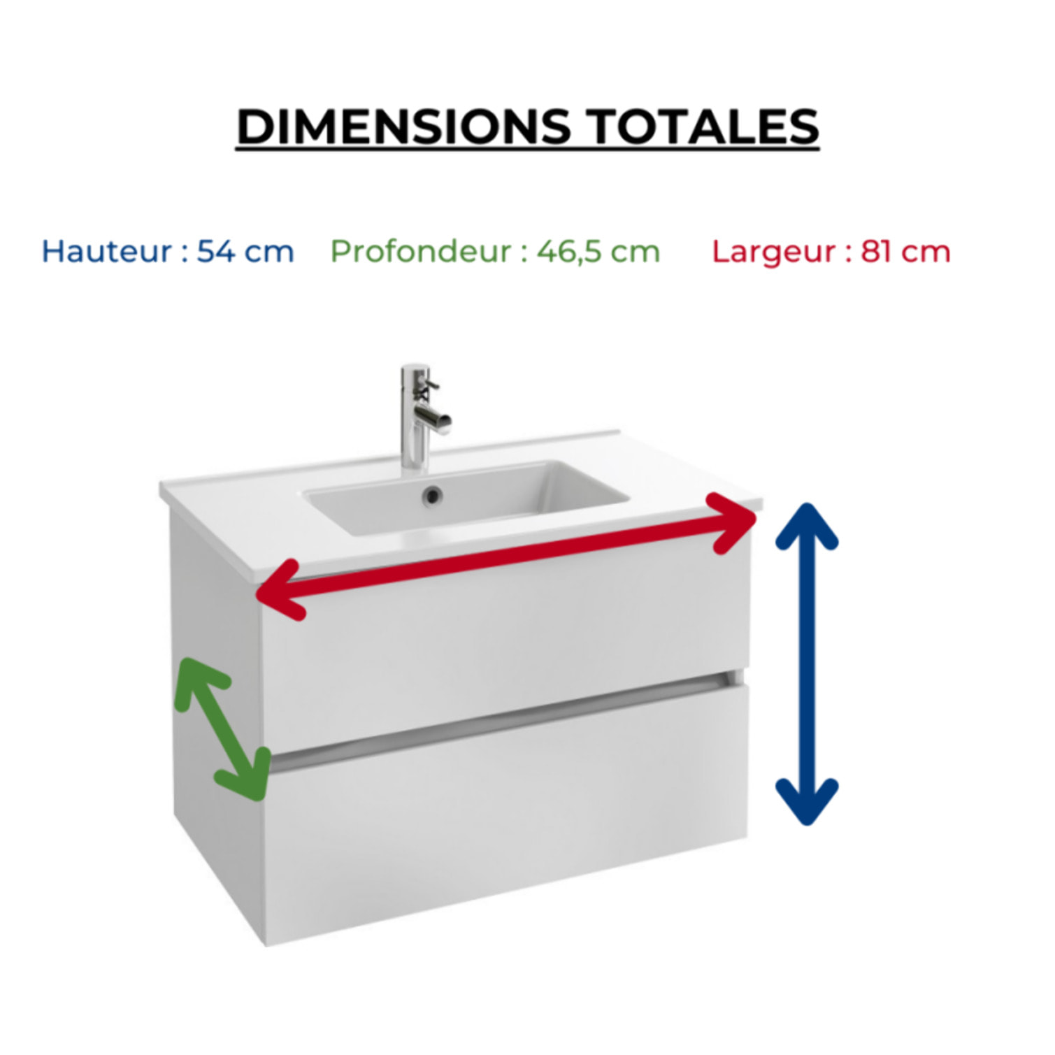 Meuble vasque Tolbiac blanc + miroir led