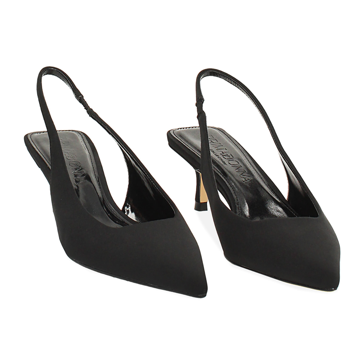 Salones slingback de mujer negros en tejido bajos